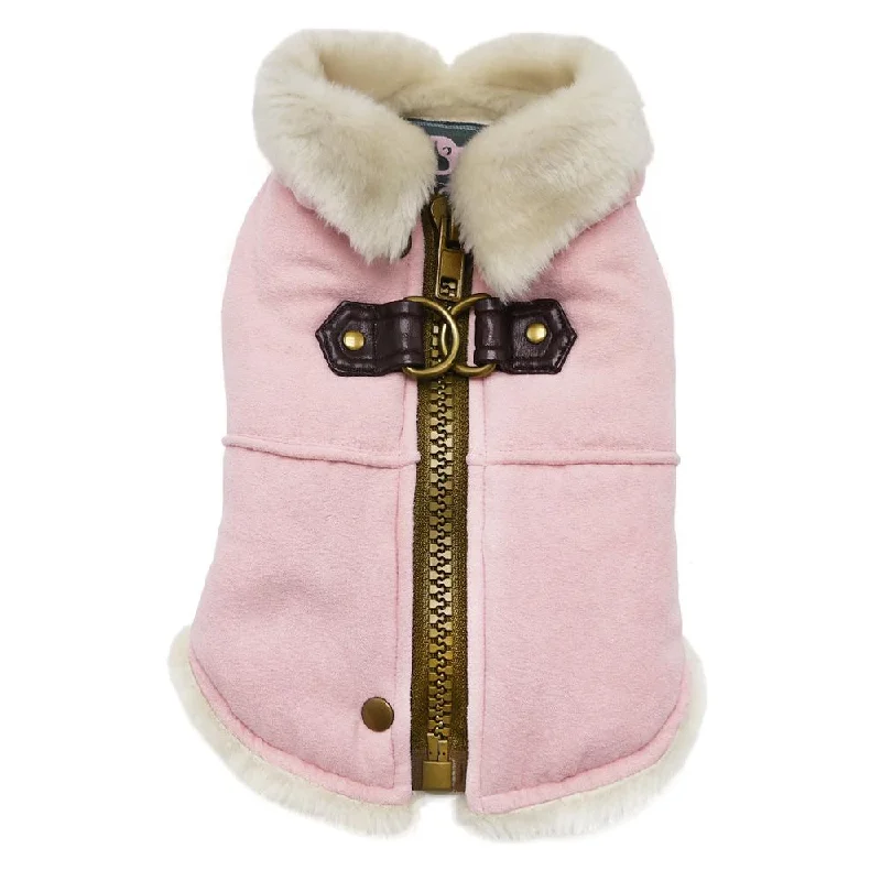 Furry Runner Dog Coat Pink