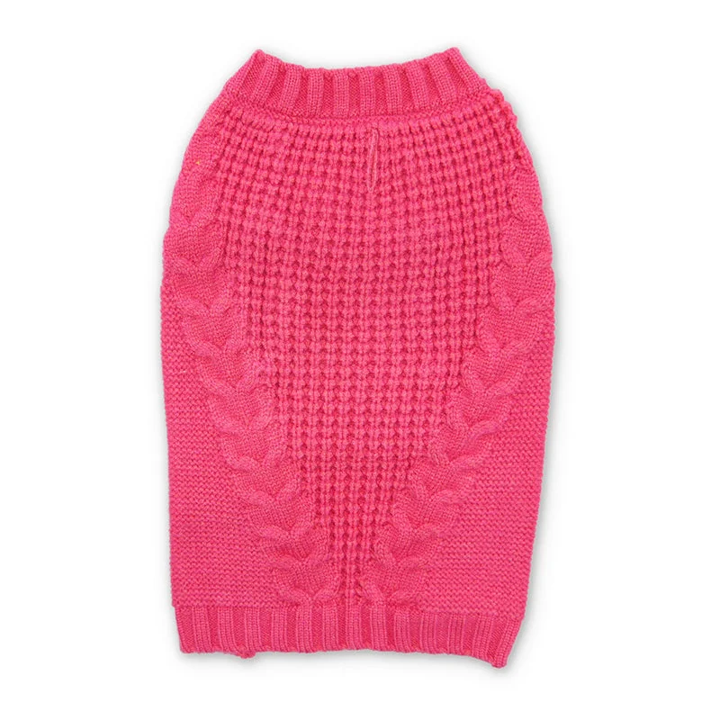 Mix Knit Dog Sweater Pink