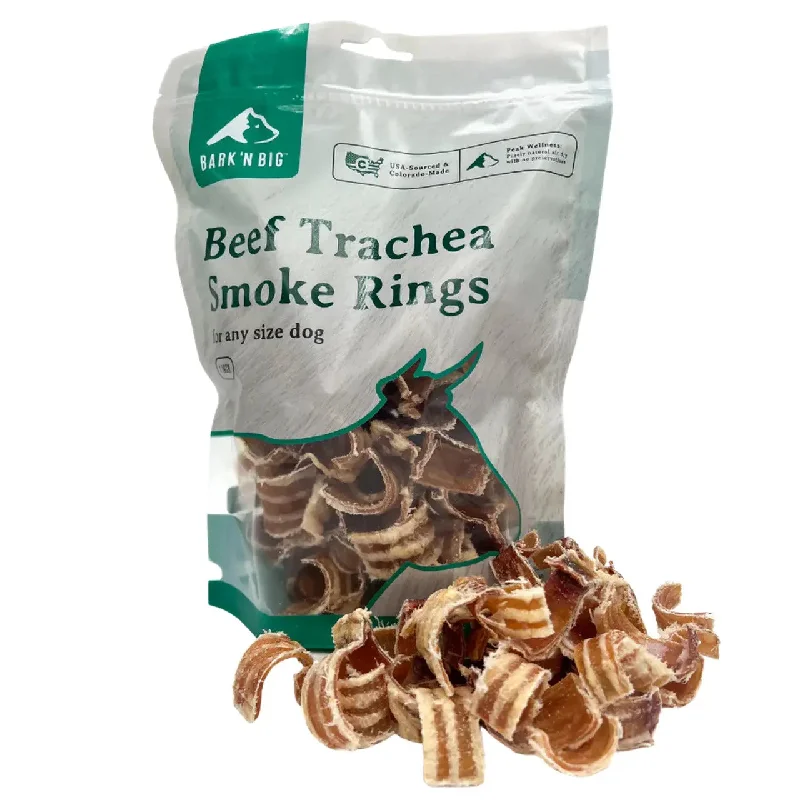 BarkNBig Beef Trachea Smoke Rings Dog Treats 10oz