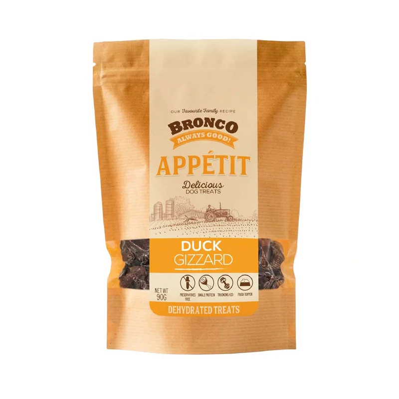 Bronco Appetit Duck Gizzard Dog Treat