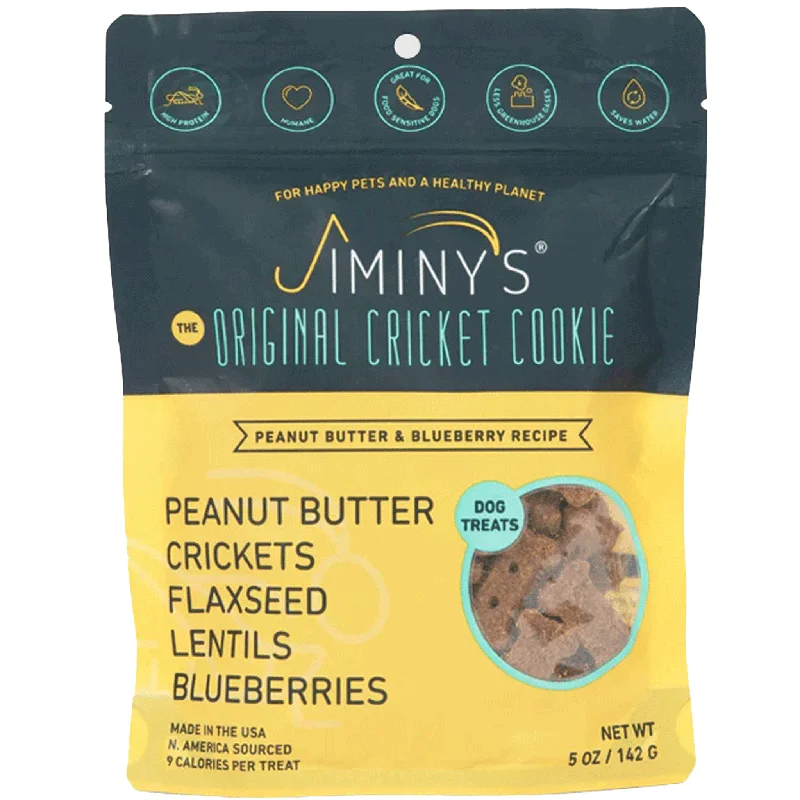 Jiminy's Peanut Butter & Blueberry Cricket Cookies for Dogs - 5 oz