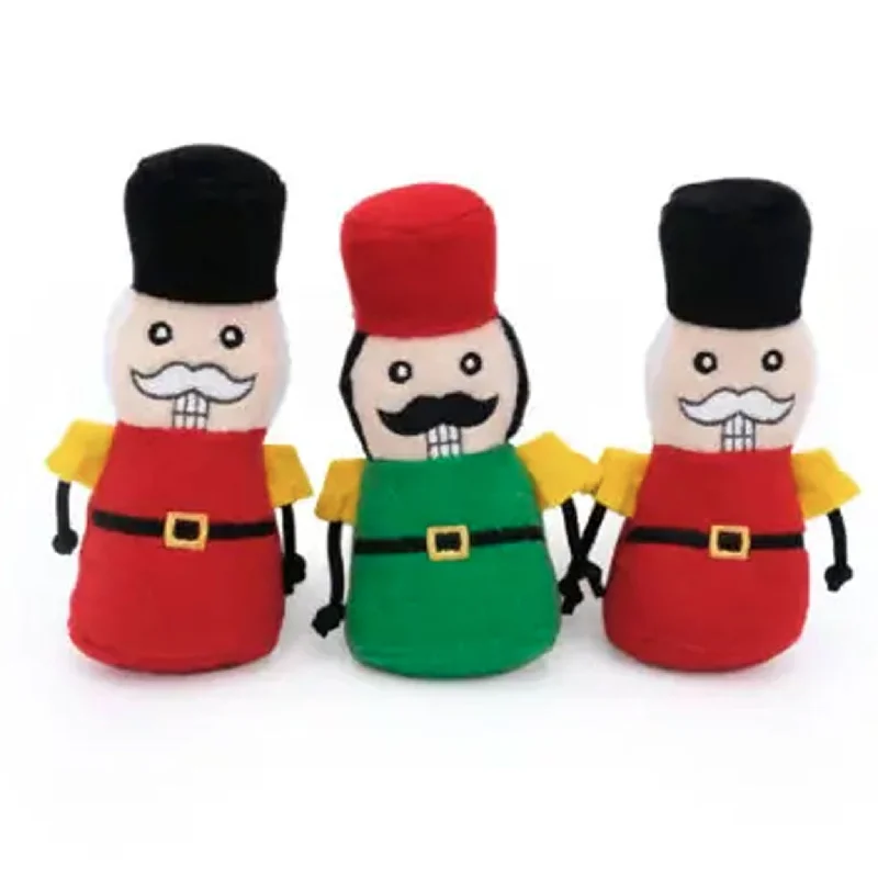 Zippy Paws Holiday Miniz Nutcrackers Dog Toys - 3 Pack